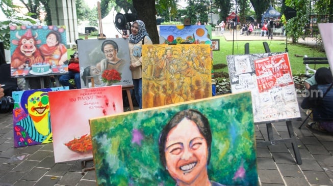 melukis bersama di taman suropati